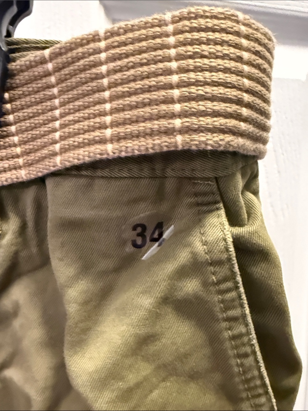 Northwest Territory Olive Green Cargo Shorts with Tan Belt - Picture 2 of 4